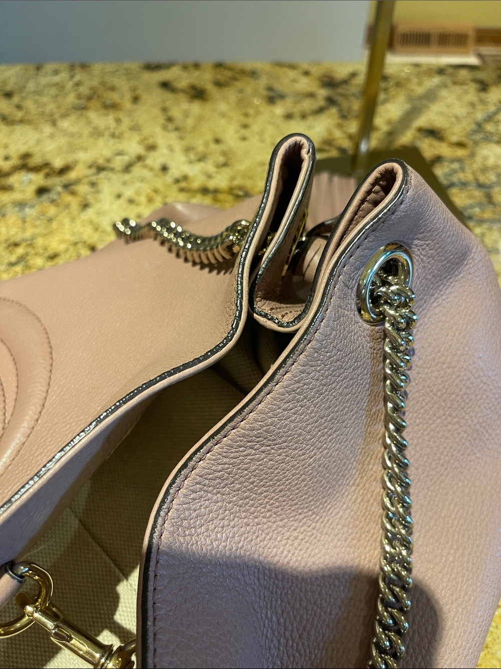 Gucci Blush Pink Soho Pebbled Leather Shoulder Tote - Picture 11 of 15